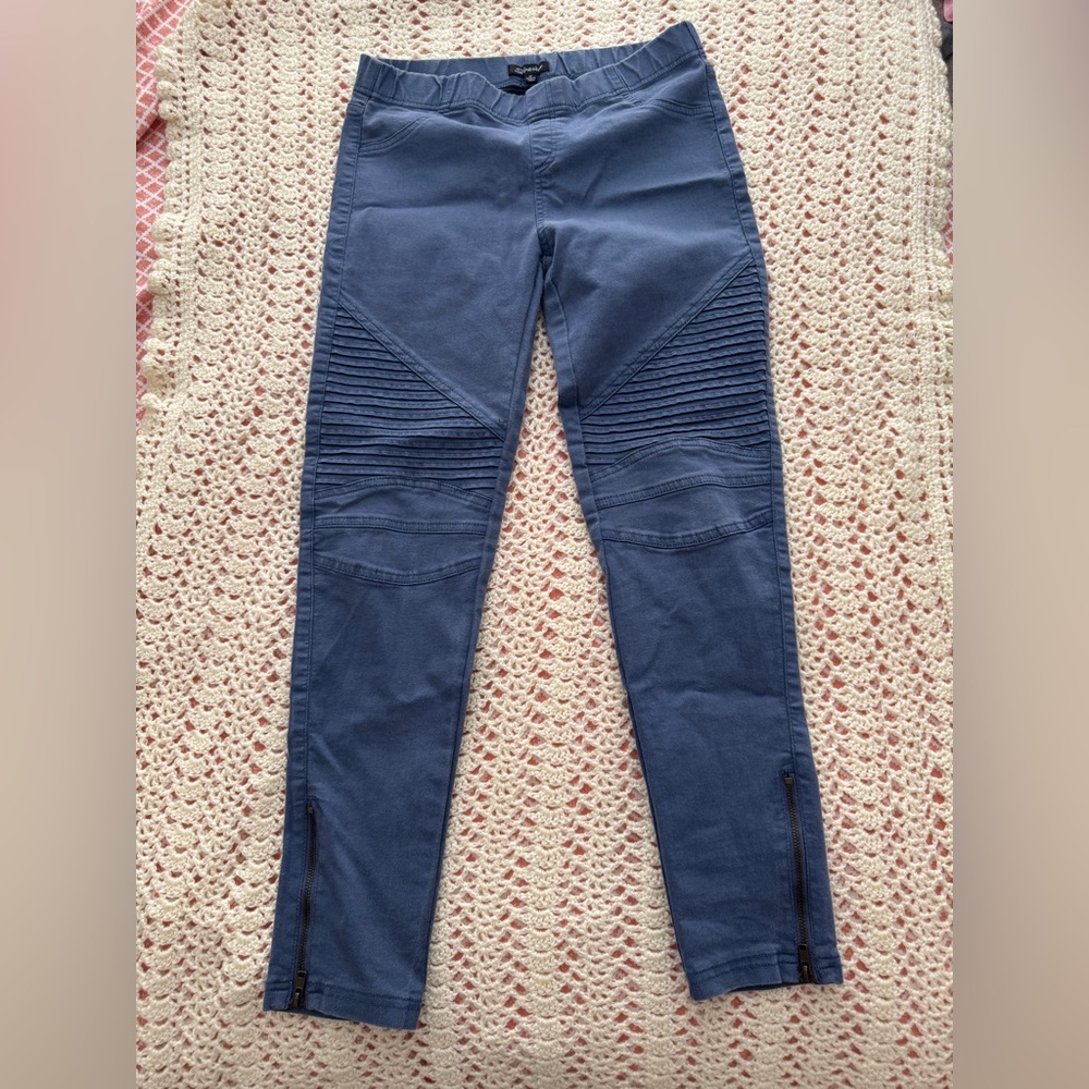 Navy blue patterned jeans ankle Medium